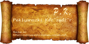 Peklyanszki Kázmér névjegykártya